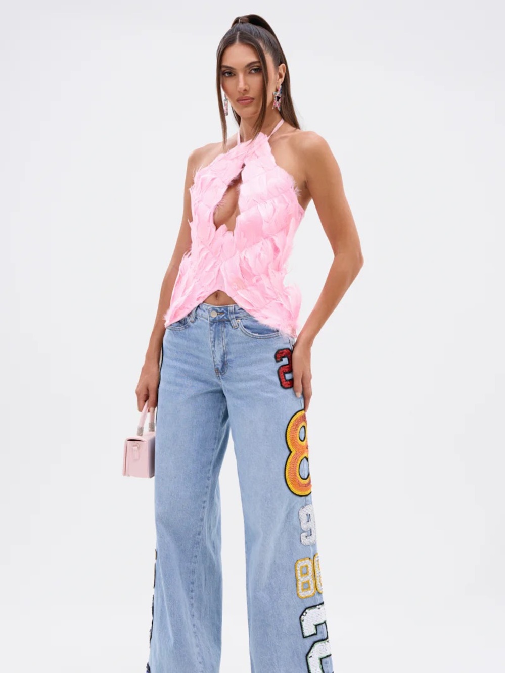 AKIRA Light Pink Crop Top with Branded Tag - Picture 5 of 11